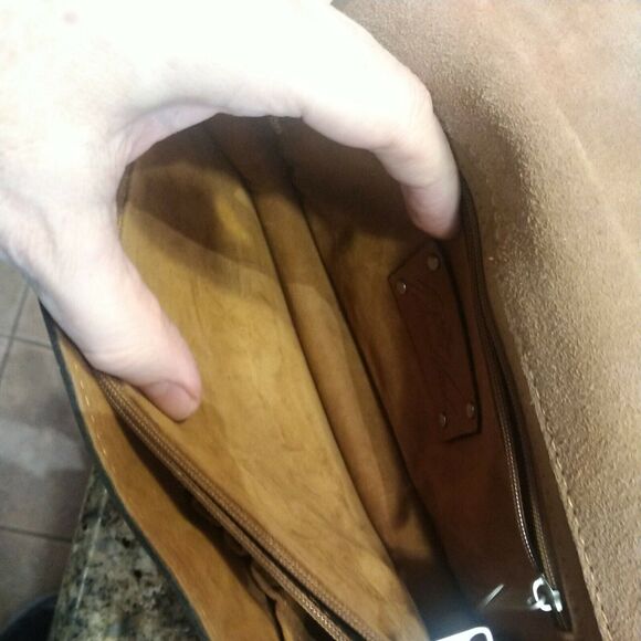 Patricia Nash tooled turquoise and brown Poppy Leather Crossbody Purse $250 EUC - Picture 7 of 12